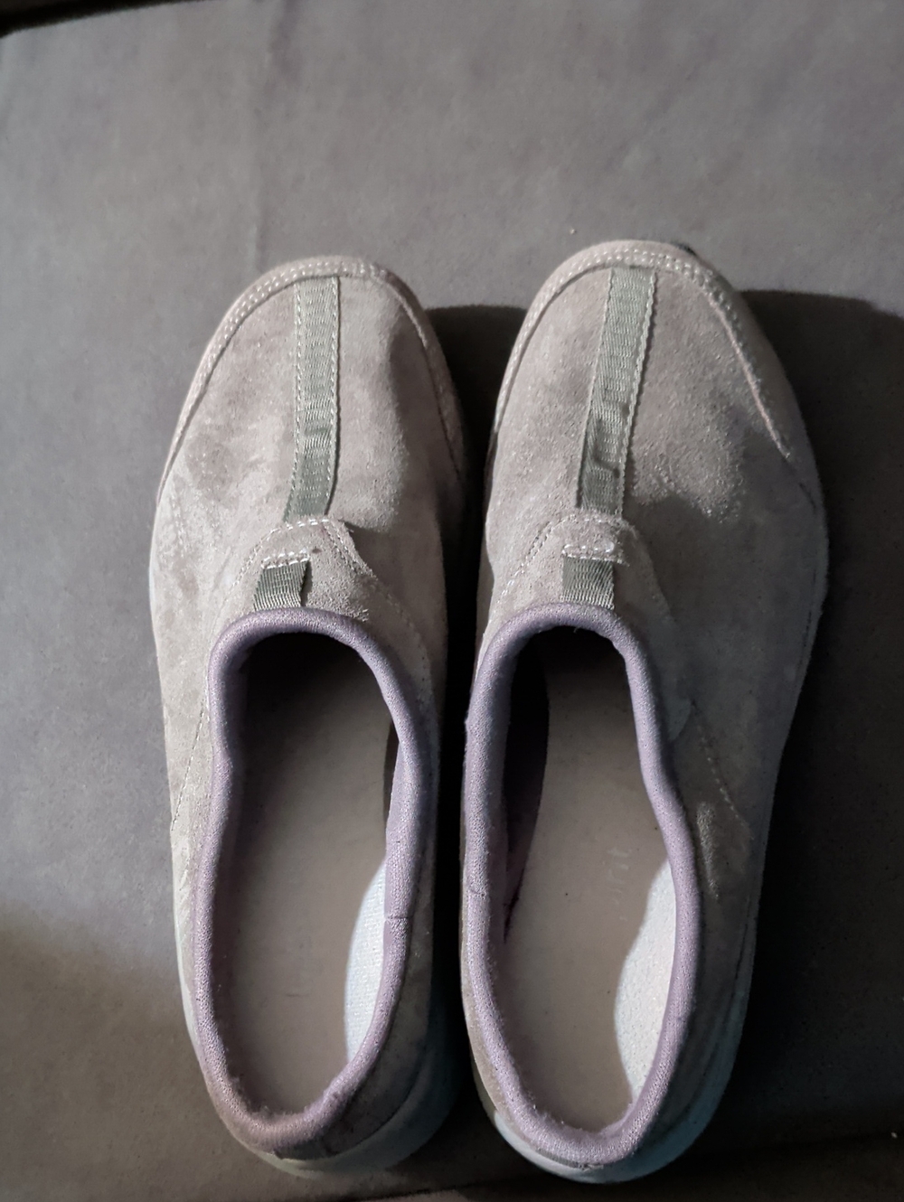 Easy Spirit Women's Suede Slip-On Loafers in Grey